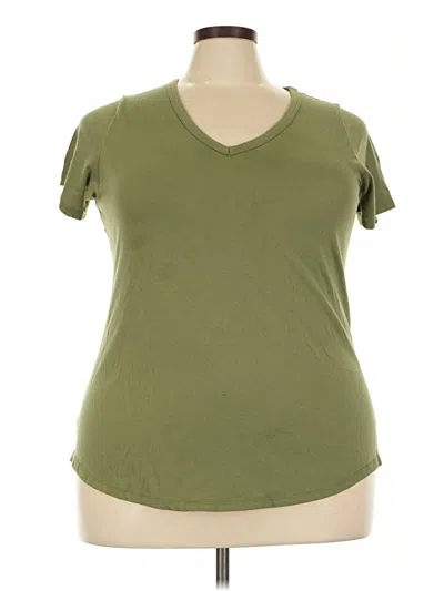 Pre-owned Torrid Short Sleeve Top Green V Neck Tops