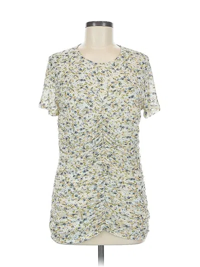 Pre-owned Torrid Short Sleeve Top Ivory Square Neckline Tops In White