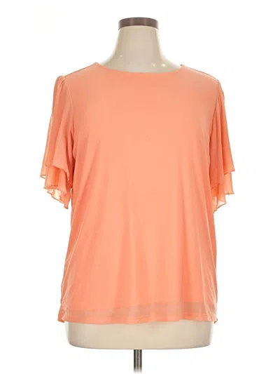 Pre-owned Torrid Short Sleeve Top Orange Cold Shoulder Neckline Tops