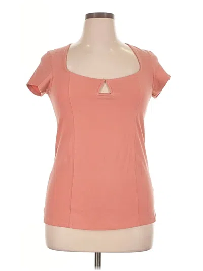 Pre-owned Torrid Short Sleeve Top Orange Keyhole Neckline Tops