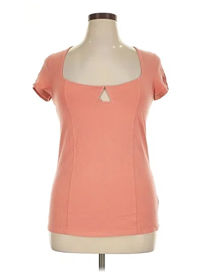 Pre-owned Torrid Short Sleeve Top Orange Keyhole Neckline Tops