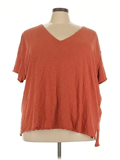 Pre-owned Torrid Short Sleeve Top Orange V-neck Tops