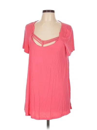 Pre-owned Torrid Short Sleeve Top Pink Cold Shoulder Neckline Tops