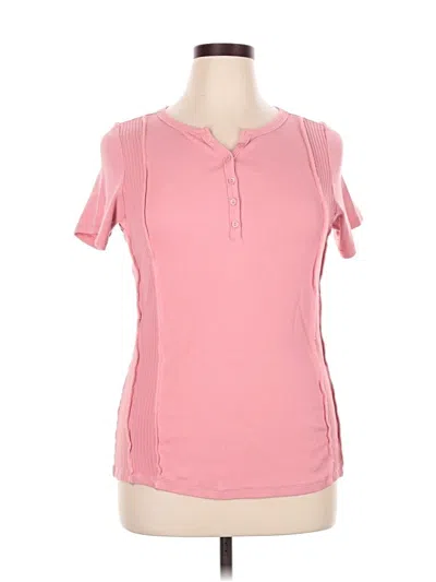 Pre-owned Torrid Short Sleeve Top Pink Keyhole Neckline Tops