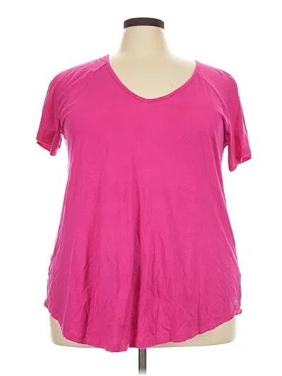 Pre-owned Torrid Short Sleeve Top Pink Scoop Neck Tops