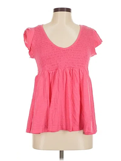 Torrid Short Sleeve Top Pink Sweetheart Neckline Tops