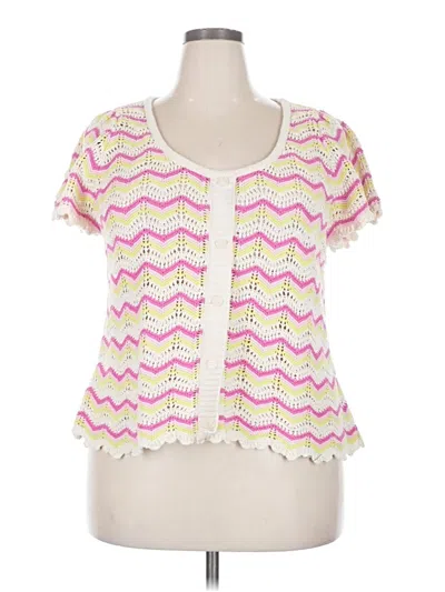 Pre-owned Torrid Short Sleeve Top Pink Sweetheart Neckline Tops