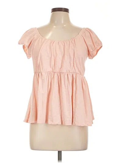 Pre-owned Torrid Short Sleeve Top Pink Sweetheart Neckline Tops