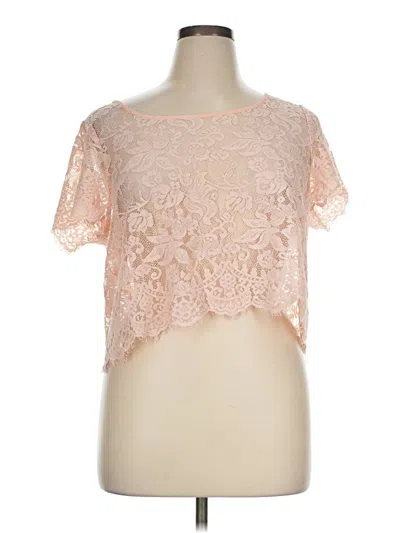 Pre-owned Torrid Short Sleeve Top Pink Sweetheart Neckline Tops
