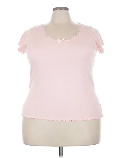 Pre-owned Torrid Short Sleeve Top Pink Sweetheart Neckline Tops