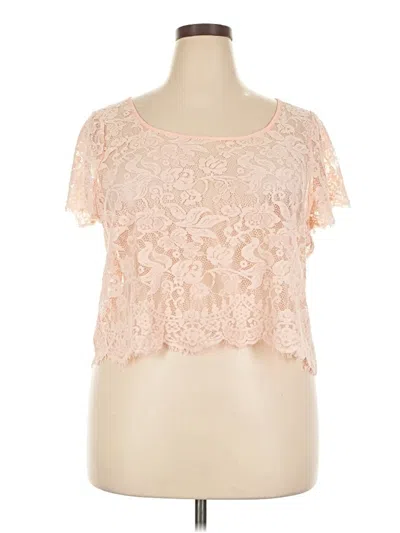 Pre-owned Torrid Short Sleeve Top Pink Sweetheart Neckline Tops