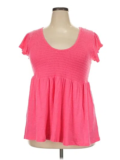 Torrid Short Sleeve Top Pink Sweetheart Neckline Tops