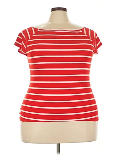 Pre-owned Torrid Short Sleeve Top Red Boatneck Tops