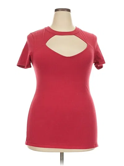 Pre-owned Torrid Short Sleeve Top Red Keyhole Neckline Tops
