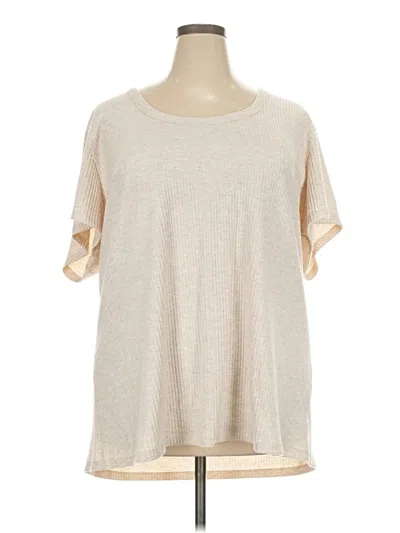 Pre-owned Torrid Short Sleeve Top Tan Crew Neck Tops