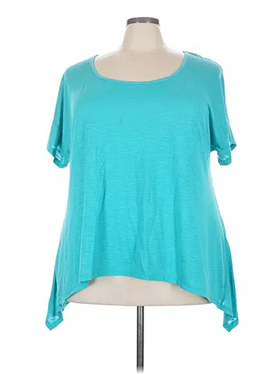 Pre-owned Torrid Short Sleeve Top Teal Scoop Neck Tops