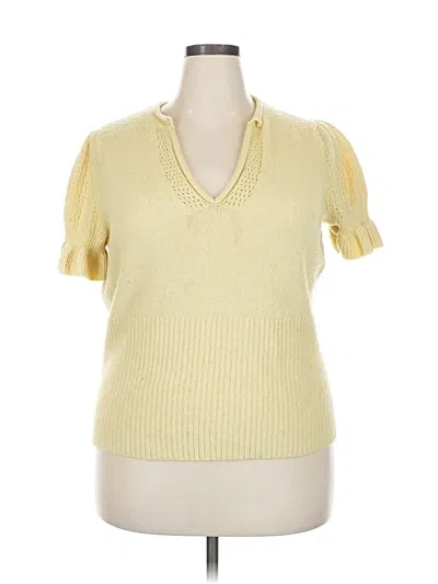 Pre-owned Torrid Short Sleeve Top Yellow Cold Shoulder Neckline Tops