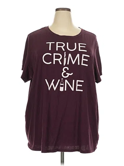 Pre-owned Torrid Short Sleeve T-shirt In Burgundy