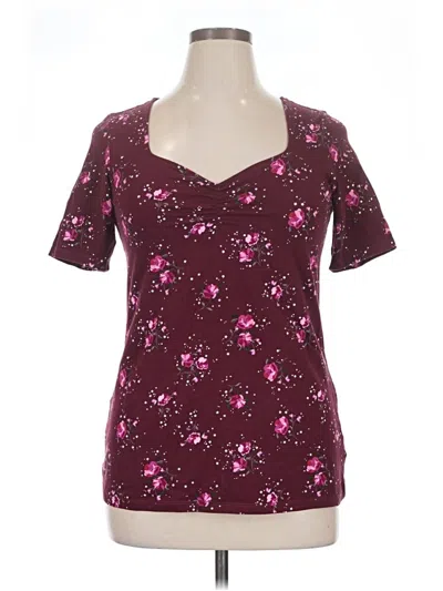 Pre-owned Torrid Short Sleeve T-shirt In Burgundy