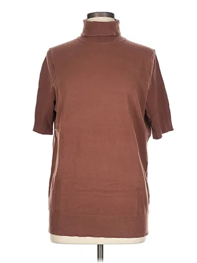 Pre-owned Torrid Short Sleeve Turtleneck In Brown