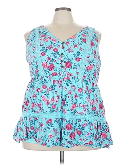 Pre-owned Torrid Sleeveless Blouse In Blue