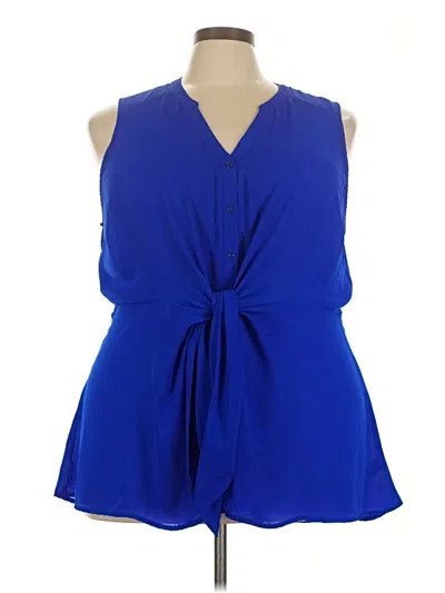 Pre-owned Torrid Sleeveless Blouse In Blue