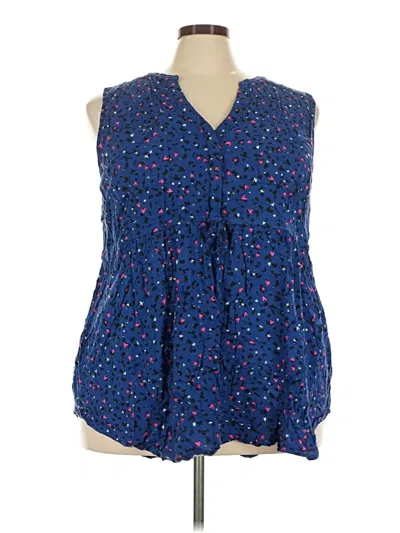 Pre-owned Torrid Sleeveless Blouse In Blue