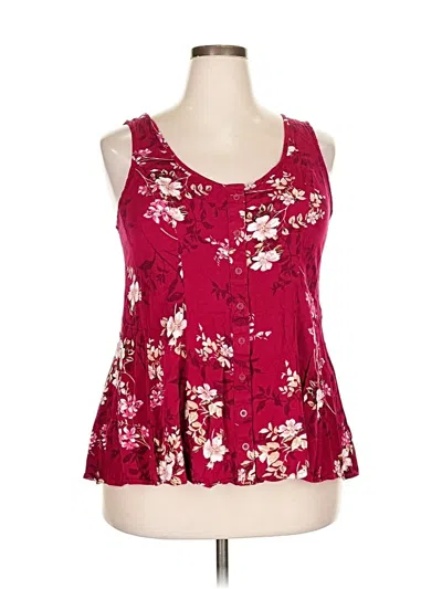 Pre-owned Torrid Sleeveless Blouse In Burgundy