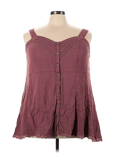 Pre-owned Torrid Sleeveless Blouse In Burgundy