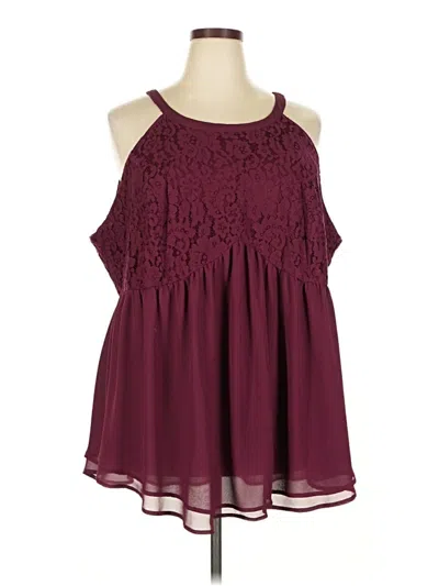 Pre-owned Torrid Sleeveless Blouse In Burgundy