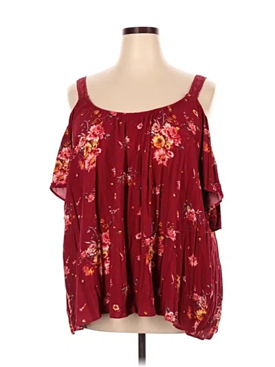Pre-owned Torrid Sleeveless Blouse In Burgundy