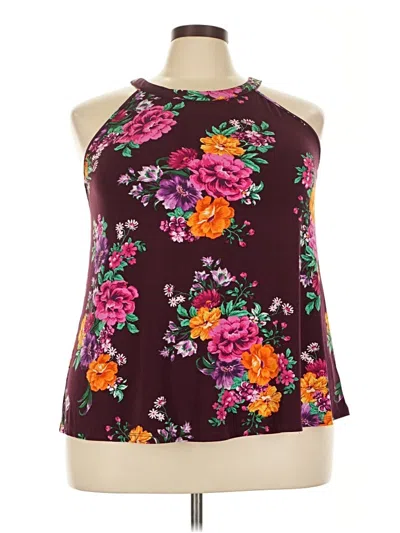Pre-owned Torrid Sleeveless Blouse In Burgundy