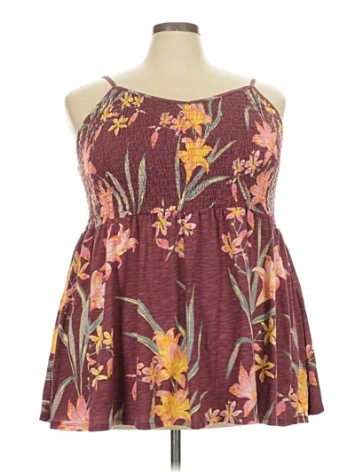Pre-owned Torrid Sleeveless Blouse In Burgundy