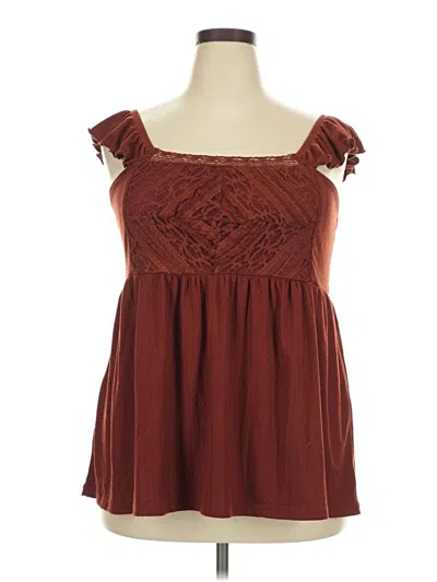 Pre-owned Torrid Sleeveless Blouse In Burgundy