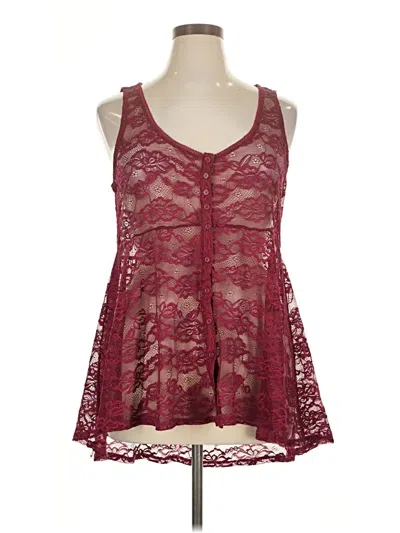 Pre-owned Torrid Sleeveless Blouse In Burgundy