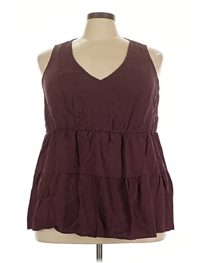 Pre-owned Torrid Sleeveless Blouse In Burgundy
