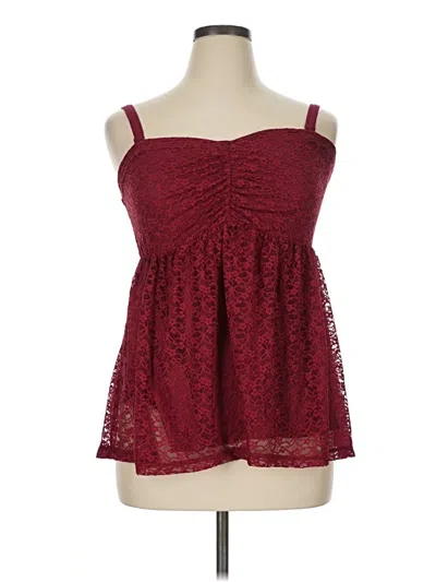 Pre-owned Torrid Sleeveless Blouse In Burgundy