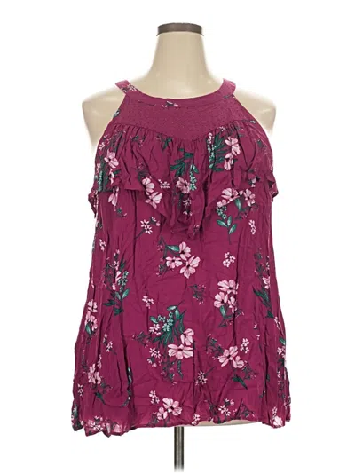 Pre-owned Torrid Sleeveless Blouse In Burgundy