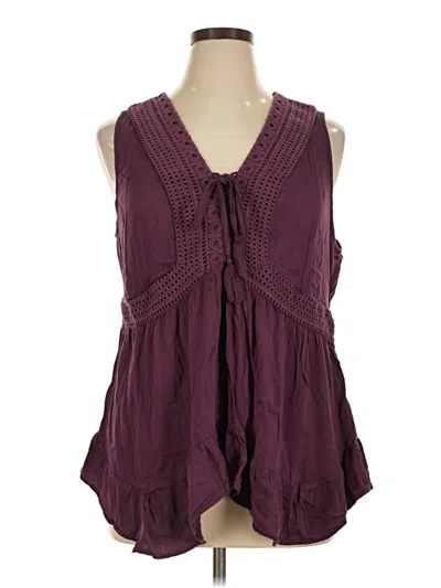 Pre-owned Torrid Sleeveless Blouse In Burgundy