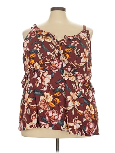 Pre-owned Torrid Sleeveless Blouse In Burgundy