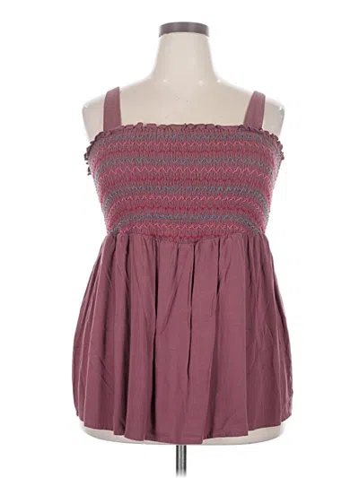 Pre-owned Torrid Sleeveless Blouse In Burgundy