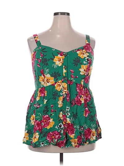 Pre-owned Torrid Sleeveless Blouse In Green