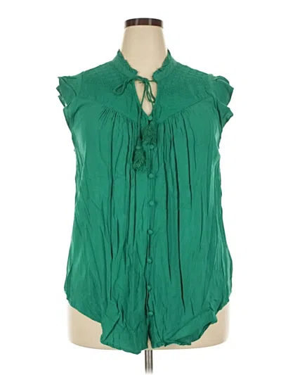 Pre-owned Torrid Sleeveless Blouse In Green