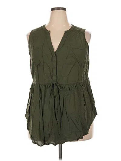 Pre-owned Torrid Sleeveless Blouse In Green