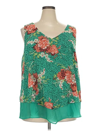 Pre-owned Torrid Sleeveless Blouse In Green