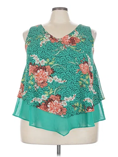 Pre-owned Torrid Sleeveless Blouse In Teal