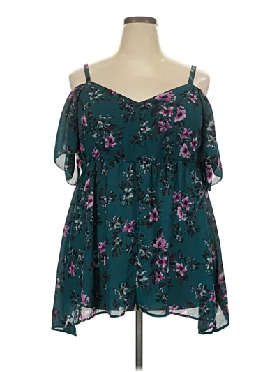 Pre-owned Torrid Sleeveless Blouse In Teal