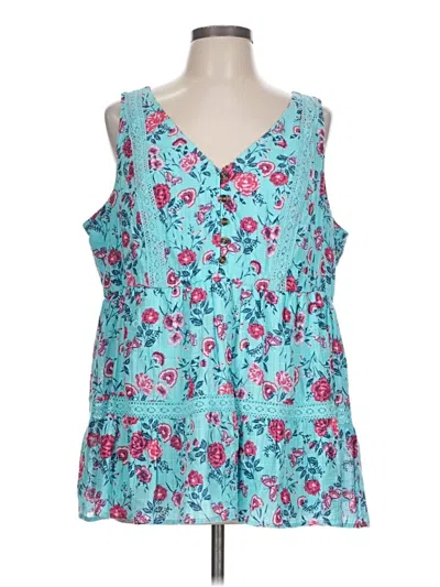 Pre-owned Torrid Sleeveless Blouse In Teal