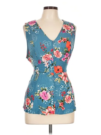 Pre-owned Torrid Sleeveless Blouse In Teal