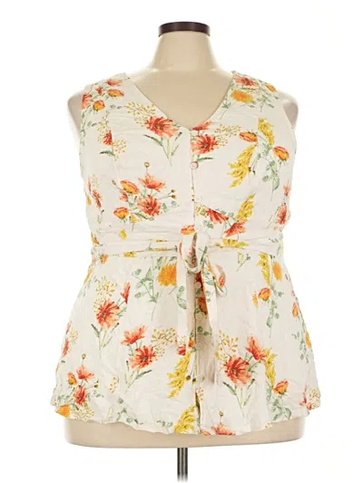 Pre-owned Torrid Sleeveless Blouse In White
